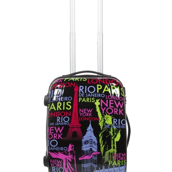 32" World Traveler Suitcase with Spinner Wheels London, Paris, New York,… - Picture 3 of 11